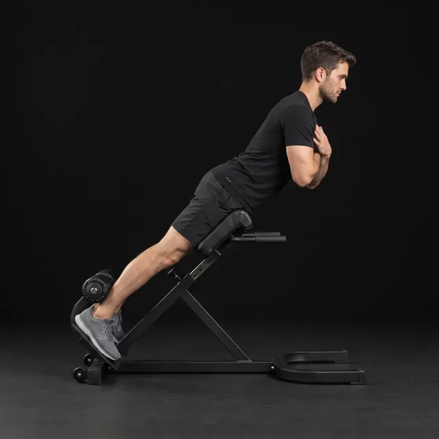 A person doing back extensions
