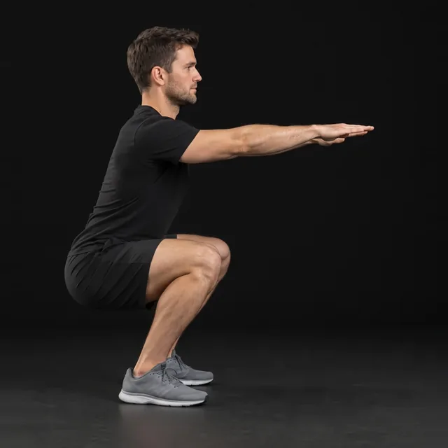 A person doing bodyweight squats