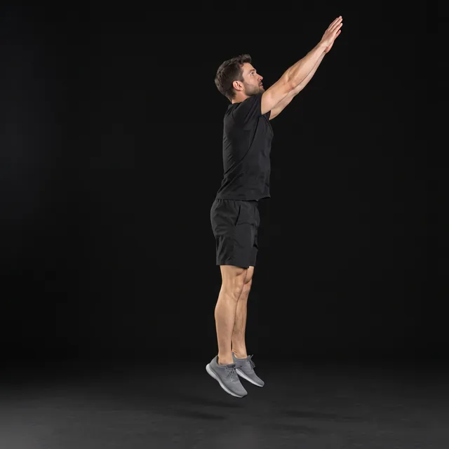 A person doing jump squats