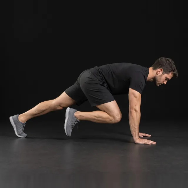 A person doing mountain climbers