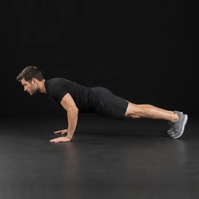 A person doing push-ups