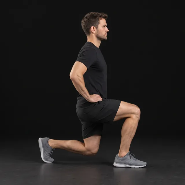 A person doing reverse lunges