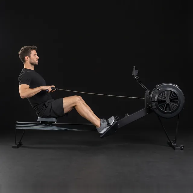 A person doing rowing machine