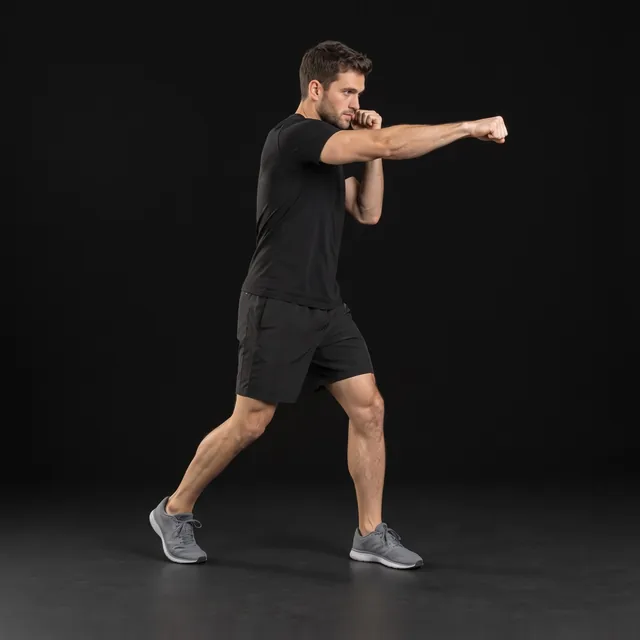 A person doing shadow boxing