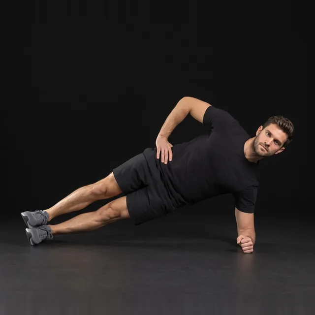 A person doing side plank