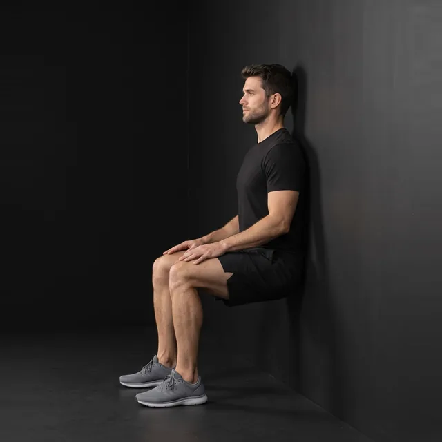 A person doing wall sit